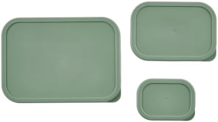 Glass Food Storage Containers with Lids - 10 Piece - 3 x 25.4 oz & 2 x 57.5 oz Glass with BPA-Free Leak Resistant Stackable Lids - Microwave, Oven & Dishwasher Safe - Ideal for Meal Prep - Soft Sage