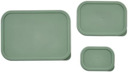 Glass Food Storage Containers with Lids - 10 Piece - 3 x 25.4 oz & 2 x 57.5 oz Glass with BPA-Free Leak Resistant Stackable Lids - Microwave, Oven & Dishwasher Safe - Ideal for Meal Prep - Soft Sage