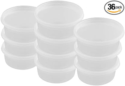 Heavy-Duty PP Deli Containers with Lids - 8oz PP Deli Container, 36 sets