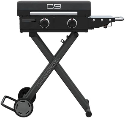 Charbroil 22" Performance Series Folding Cart 2-Burner Portable Propane Gas Griddle, Black - 463711223