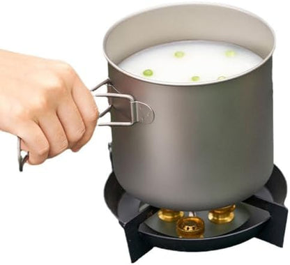 BY-J Titanium Camping Cookware 1100ML & 350ML Titanium Pot with Lid and Stainless steel spatula Camping Pot for Backpacking Hiking Traveling and Picnic