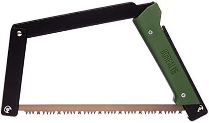 AGAWA - BOREAL15-15 Inch Folding Saw with All-Purpose Saw Blade - Camping Gear For Hiking, Fishing, Hunting, Bushcraft & Survival Kit (Black Frame/Green Handle)