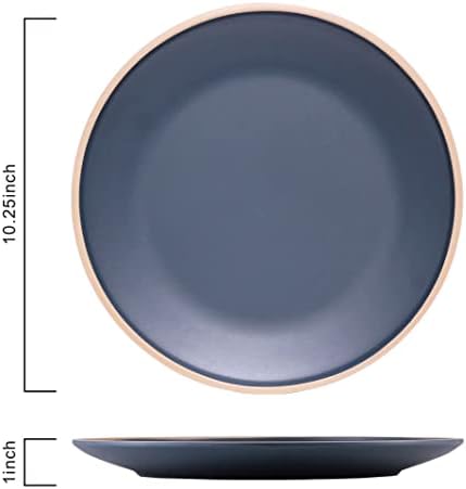 Melamine Dishes Sets of 6, Melamine Plates,10.5 Inch Dinner Plates, Outdoor Dinnerware Sets, Unbreakable, BPA Free, Dishwasher Safe, Blue