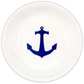 Camco 12 Piece Melamine Dishware Set - Features Blue and White Nautical Design - Includes 4 Bowls, 4 Salad Plates, & $ Dinner Plates - Dishwasher Safe Dish Set (41951)