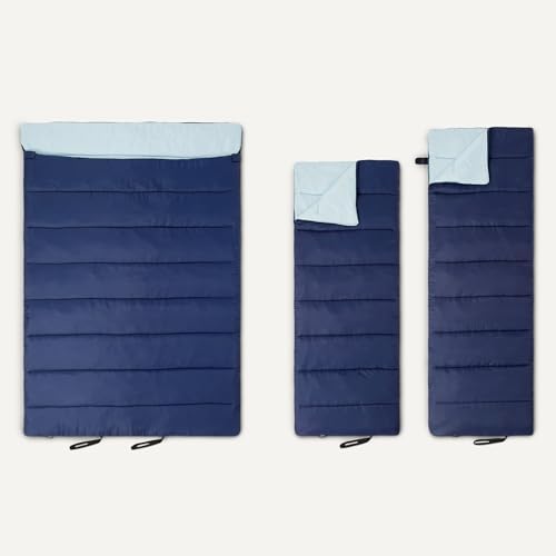 Amazon Basics Sleeping Bags for Adults, Camping Essentials, 3 Season Warm & Cool Weather