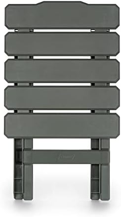 Camco Adirondack Portable Outdoor Camping Small Weatherproof Rustproof Durable Plastic Folding Side Table for Indoor and Outdoor Use, Sage
