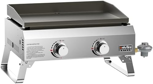 ONLYFIRE GRILLS Tabletop Gas Griddle 2 Burners, Propane Gas Stove, GS319