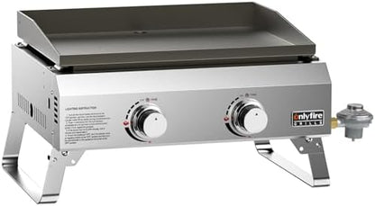 ONLYFIRE GRILLS Tabletop Gas Griddle 2 Burners, Propane Gas Stove, GS319
