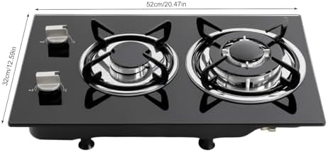Propane Gas Cooktop, 2 Burners Portable Gas Outdoor Stove Tempered Glass Double Auto Ignition, Outdoor/Indoor Camping Burner LPG for Backyard Kitchen, Grill, Hiking Cooking, Outdoor (Style B)