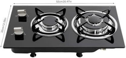Propane Gas Cooktop, 2 Burners Portable Gas Outdoor Stove Tempered Glass Double Auto Ignition, Outdoor/Indoor Camping Burner LPG for Backyard Kitchen, Grill, Hiking Cooking, Outdoor (Style B)