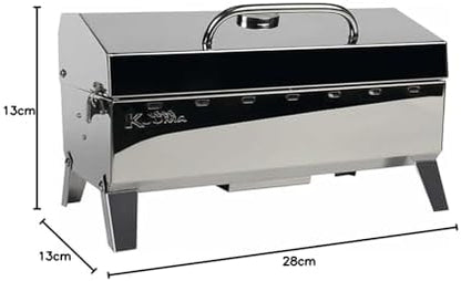 Kuuma Stow and Go Propane Tabletop and Mountable Grill - Stainless Steel Gas Grill with Foldable Legs | Great for Camping, Boating, Picnics, Barbeques & More |13,000 BTUs - (58130)
