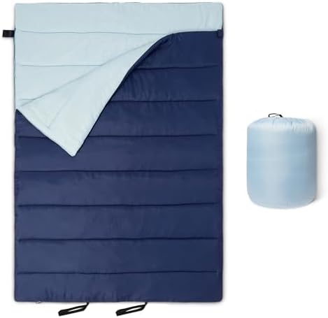Amazon Basics Sleeping Bags for Adults, Camping Essentials, 3 Season Warm & Cool Weather