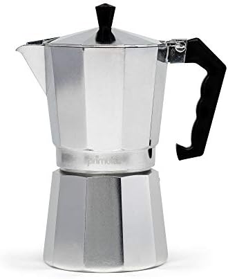 Primula Classic Stovetop Espresso and Coffee Maker, Moka Pot for Italian and Cuban Café Brewing, Greca Coffee Maker, Cafeteras, 9 Espresso Cups, Silver