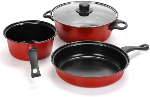 Non-Stick Cookware Set 4Pcs Pots and Pans Set for Outdoor Picnic Travel