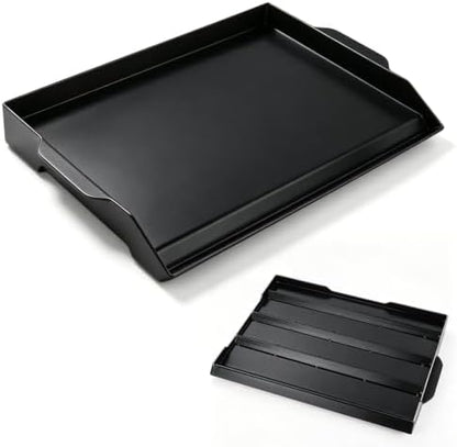 Upgraded 23"x16" Ceramic Coated Cast Iron Griddle, 2.56" High Sidewalls, Heavy-Duty Natural Nonstick Flat Top with Food-Safe Ceramic Finish, Dual Handles, Universal for Gas/Charcoal Grill & Stove Top
