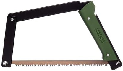 AGAWA - BOREAL15-15 Inch Folding Saw with All-Purpose Saw Blade - Camping Gear For Hiking, Fishing, Hunting, Bushcraft & Survival Kit (Black Frame/Green Handle)