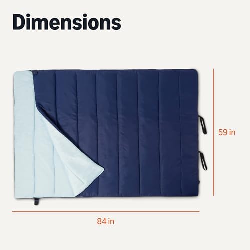 Amazon Basics Sleeping Bags for Adults, Camping Essentials, 3 Season Warm & Cool Weather