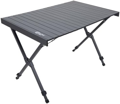 Portal Folding Camping Table with Adjustable Height,Portable Aluminum Table, Dark Gray