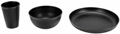 VINGVO Dinnerware Set for 4, Microwave Safe PP Plates Bowls
