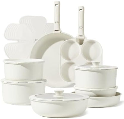 CAROTE 22pcs Pots and Pans Set Non Stick, Detachable Handle Cookware Sets