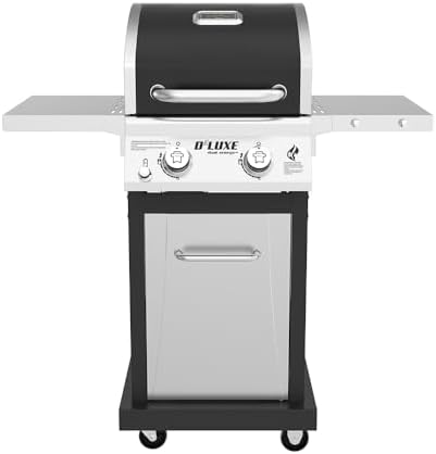 Nexgrill Deluxe 2-Burner Gas Grill, Compact with Foldable Shelves & 2 Hooks