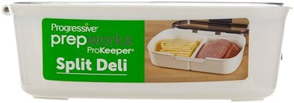 ProKeeper Split Deli Food Storage Container, Air-Tight Seal, 11.75 Inches
