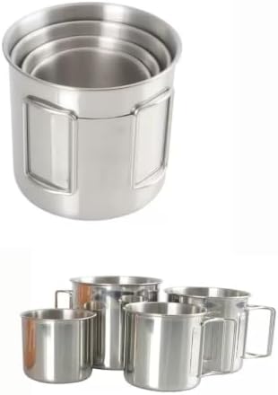 KOKKOYA Stainless Steel Camping Cups Mug Small Backpacking Bush Pot Set
