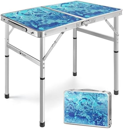 VILLEY Folding Camping Table 2FT, Portable Small Picnic Table