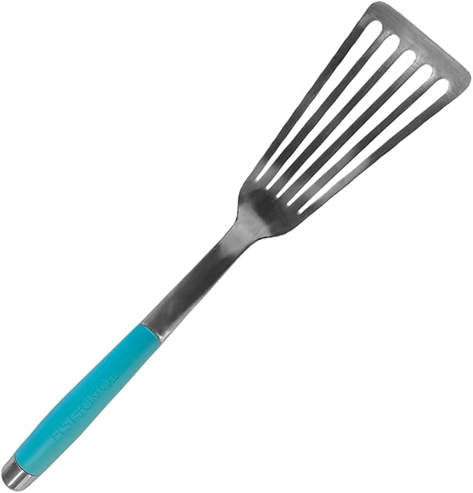 Toadfish 14.5'' Ultimate Nonstick Fish Spatula, Stainless Steel Metal Spatula, Slotted Turner Perfect for Cooking Seafood on the Grill or Kitchen