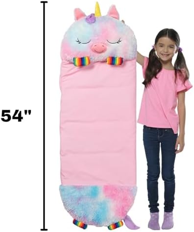 Happy Nappers 2-in-1 Pillow & Sleepy Sack Rainbow Unicorn 54x20 Medium
