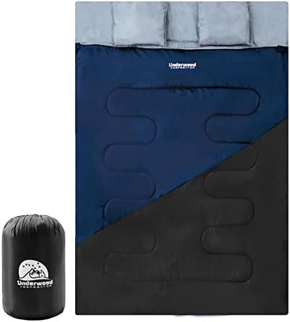 Double Sleeping Bag for Adults Kids, Lightweight 2 Person Sleeping Bag