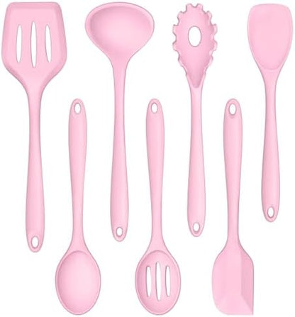 TeamFar Silicone Cooking Utensil Set of 7, Kitchen Cooking Utensil Set