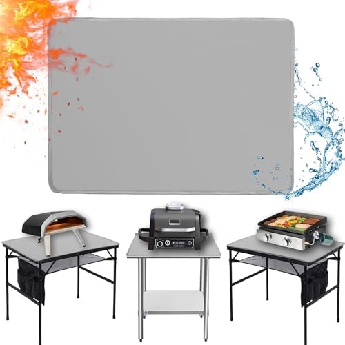Heat Resistant Mats for Countertop fits Tabletop Grill, 25x19x0.04in, Grey