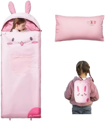 BISINNA Kids Sleeping Bag with Pillow for Boys Girls