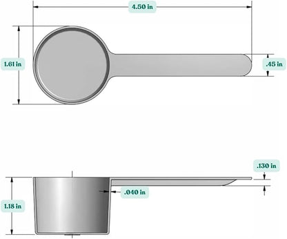 32 mL (32 CC | 1.08 Oz.) Long Handle Scoop for Measuring Coffee, Pet Food, Grains, Protein, Spices and Other Dry Goods (Pack of 25)