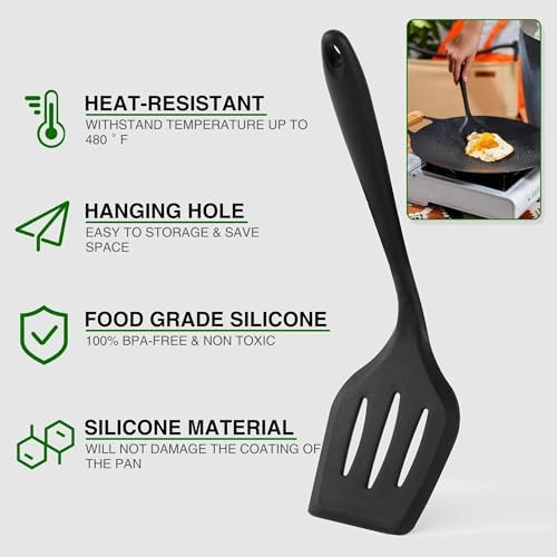 Wesqunie Silicone Cooking Utensils Set, Cookware Set for Outdoor Camping