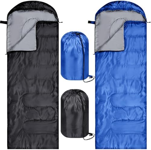 Tudomro 2 Pcs Camping Sleeping Bag for Adults Lightweight Packable Waterproof Camping Gear Equipment to Keep Warm for Outdoor Backpacking Hiking Travel