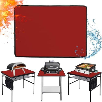 Heat Resistant Mats for Countertop fits Tabletop Grill, 25x19x0.04in, Red