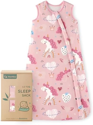 Yoofoss Baby Sleep Sack 12-18 Months Rayon Made from Bamboo 1.0 Tog