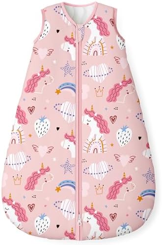 Yoofoss Baby Sleep Sack 6-12 Month 1.5TOG 100% Organic Cotton 2-Way Zipper