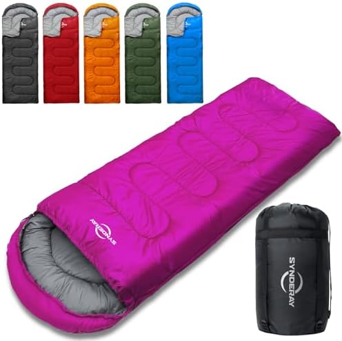 Lightweight Camping Sleeping Bags for Adults Kids, 50-80℉ Degrees