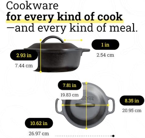 Lodge Cast Iron Dutch Oven with Loop Handle, Oven-Safe, 2 Quart