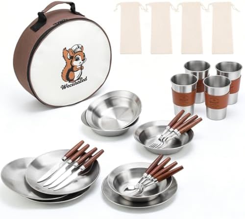 Camping Mess Kit, Stainless Steel Stylish Set