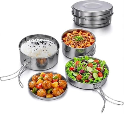 BeGrit Stainless Steel Camping Cookware Pot and Pan Set for Backpacking
