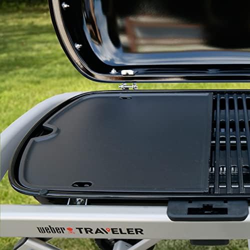 Hisencn 7034 Cast Iron Griddle for Weber Traveler Gas Grill