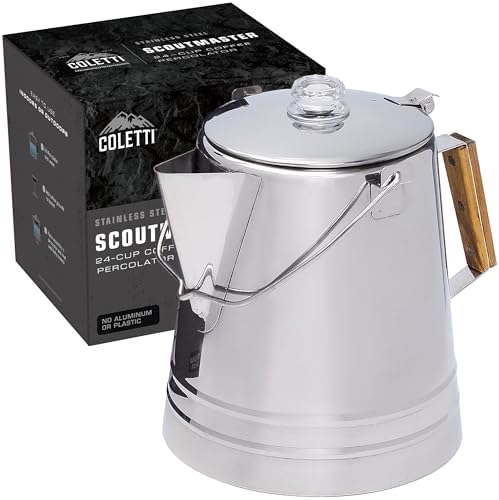 COLETTI Scoutmaster Coffee Percolator Camping — The Ultimate Camping Coffee Maker [24 Cup]