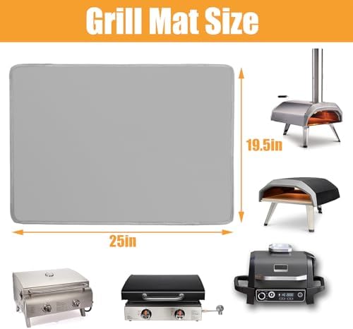 Heat Resistant Mats for Countertop fits Tabletop Grill, 25x19x0.04in, Grey