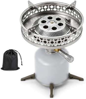 CAMPINGMOON Canister Top Stove 4200W Isobutane Pot Stand OD-4/OD-4-ST (Stove Set + Canister Stand)