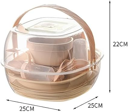 kowaku 48 Pieces Outdoor Dinnerware Set Plates Bowls Forks Spoons Cups Wear Resistant Portable Storage Box Easy to Clean Suitable for Picnic Camping
