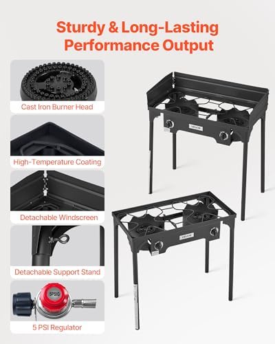 VEVOR Outdoor Propane Gas Stove, Propane LPG Gas Camping Stove,